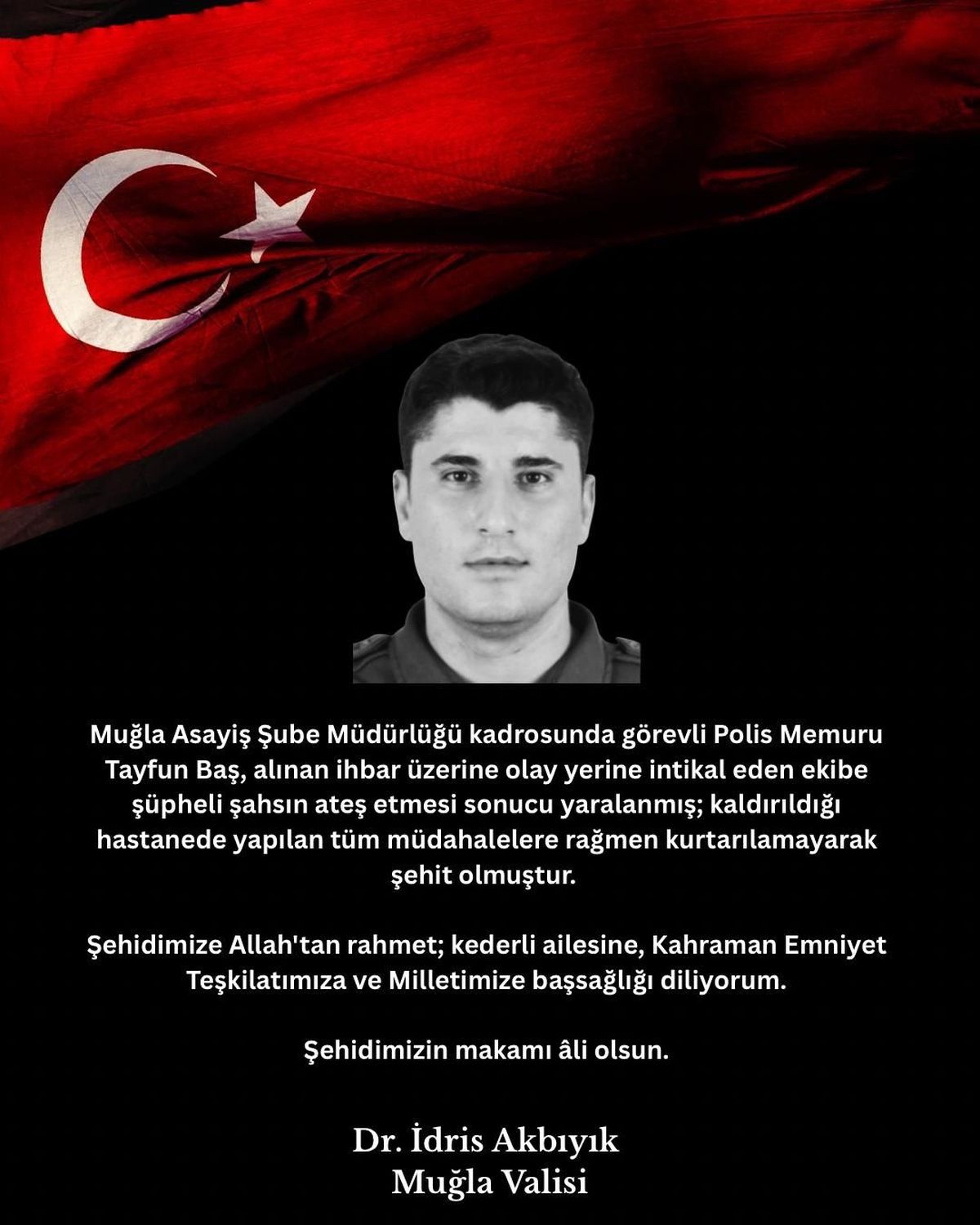 Muğla'da KADES ihbarına giden polis memuru silahlı saldırıda şehit oldu