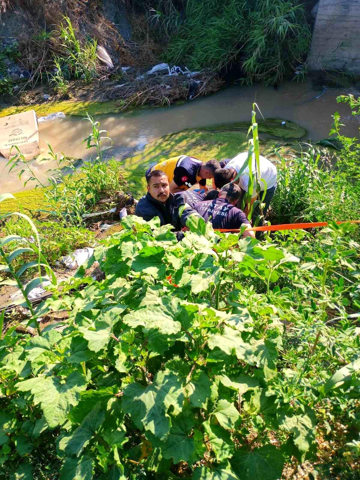 Antakya'da dereye uçan motosikletin sürücüsü yaralandı
