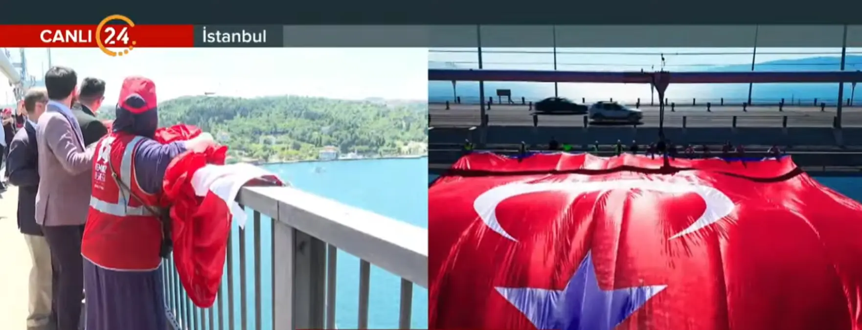 FETÖ'cü hain darbe giriminin 10. yılı... 5 dev köprü Türk bayraklarıyla donatıldı