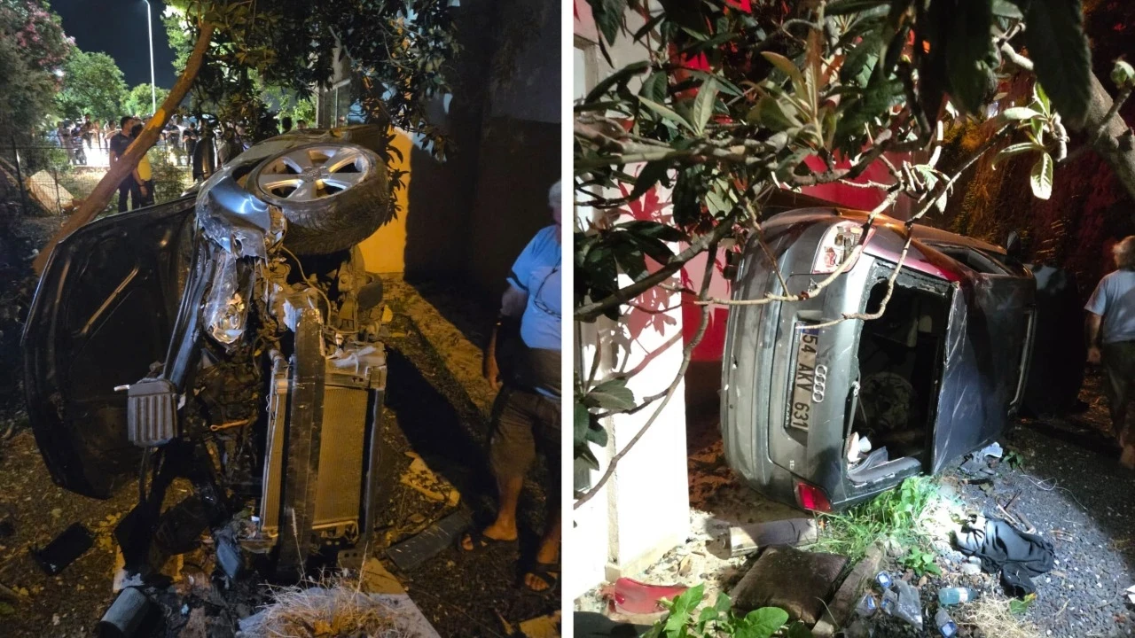 Otomobil 15 metrelik apartman boşluğuna düştü