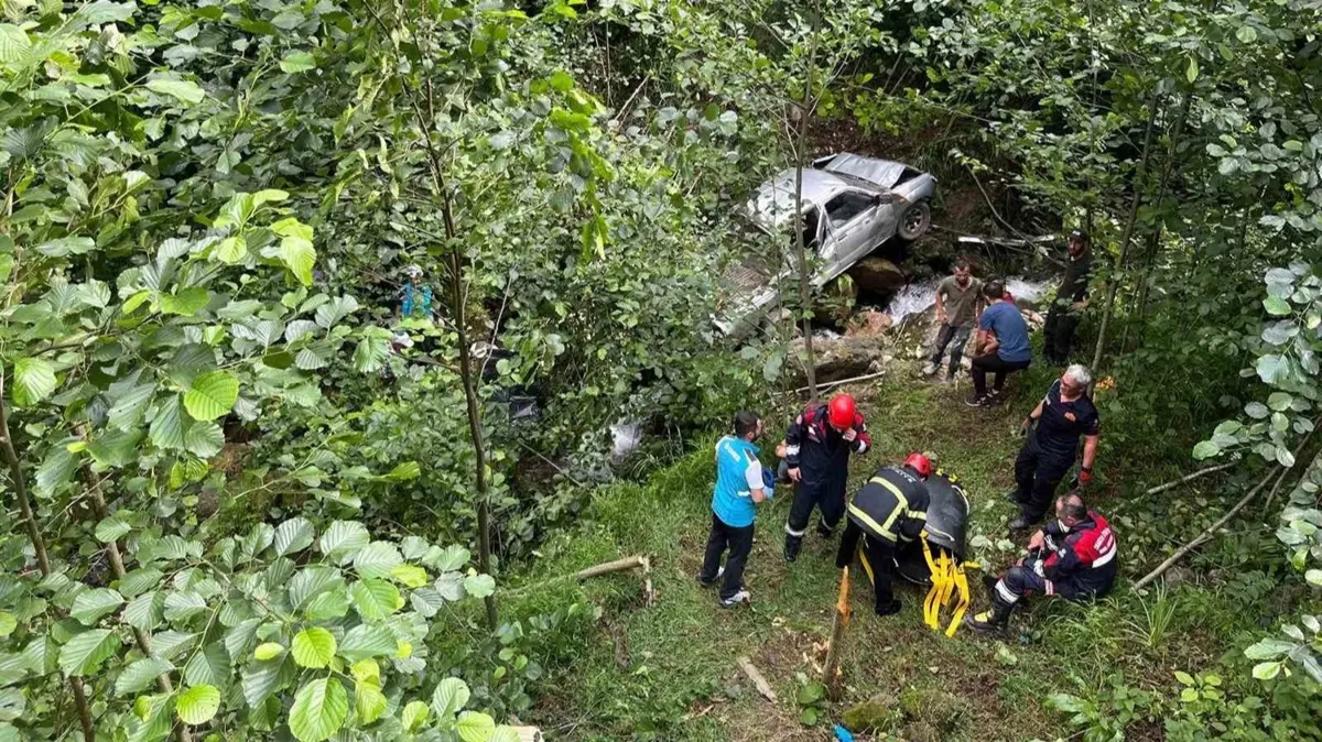 Trabzon'da kamyonet fındık bahçesine yuvarlandı: Kazada ölü ve yaralılar var