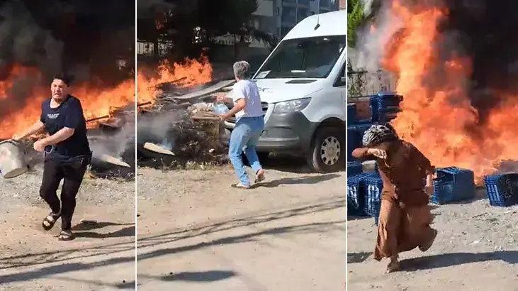 Adana'da korku dolu anlar! Otluk alanda çıkan yangın için mahalleli seferber oldu