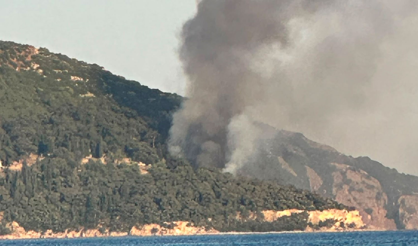 Büyükada'da plajda yangın paniği