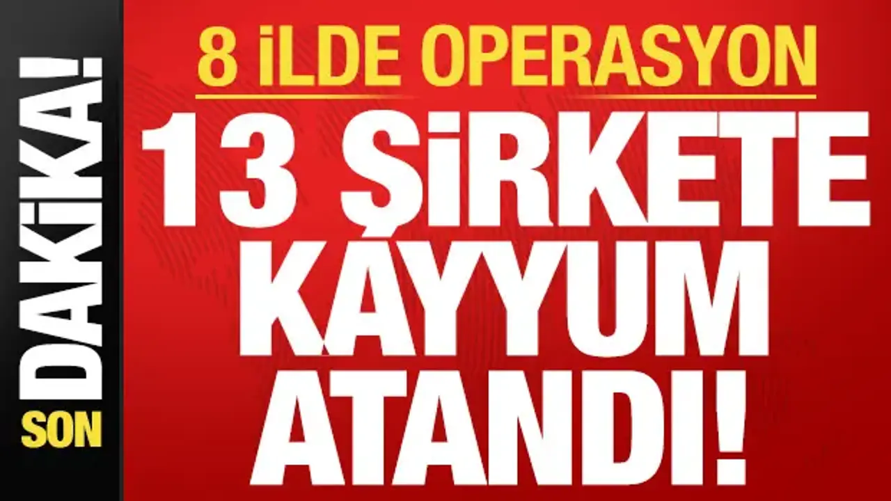 Son dakika haberi... 8 ilde dev operasyon: 13 şirkete kayyum atandı!