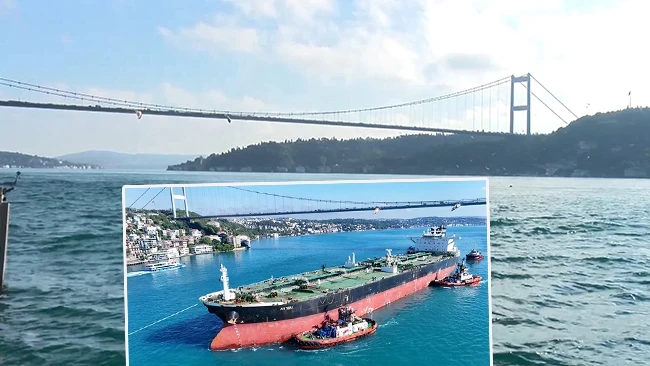 Rusya'da İDA saldırısına uğrayan tanker İstanbul Boğazı'ndan geçti