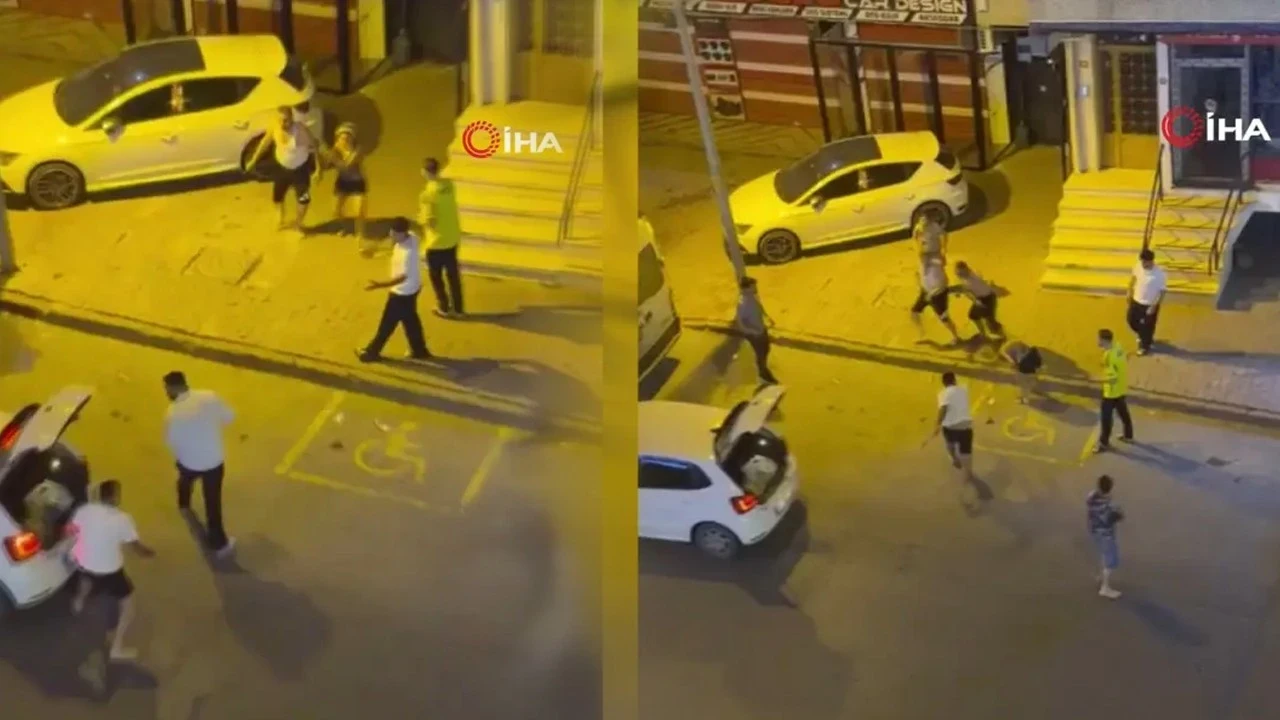 Mahalle kavgasında kılıçlar çekildi! Korkunç anlar kamerada