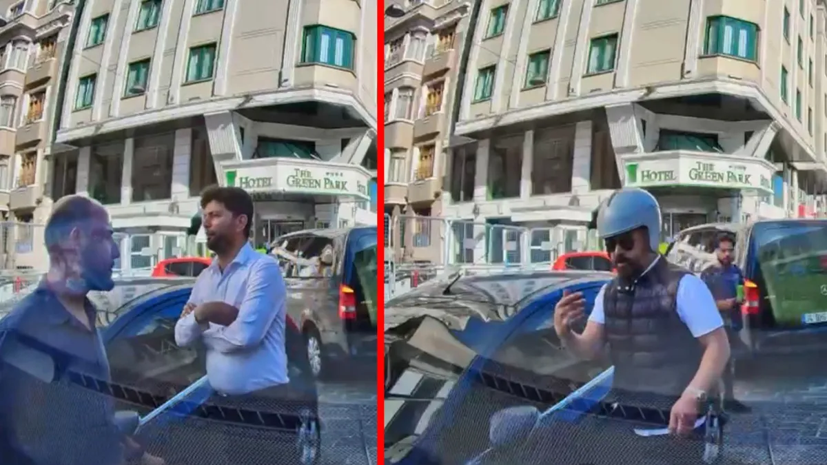 Beyoğlu’nda hayrete düşüren anlar! Yol kavgasında küfürler tehditler havada uçuştu: "Boksörüm, çeneni kırarım