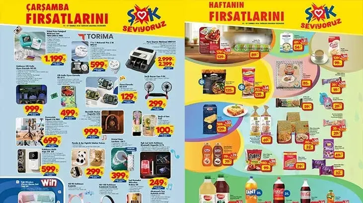1-7 TEMMUZ ŞOK AKTÜEL KATALOĞU SATIŞTA! ŞOK 1-7 Temmuz Haftanın Fırsatları aktüel kataloğunda hangi ürünler satışa sunulacak? İyonizerli Hava Soğutucu, Kule Tipi Vantilatör, Laptop, Sırt Çantası, Klima, Kahve Fincan Takımı...