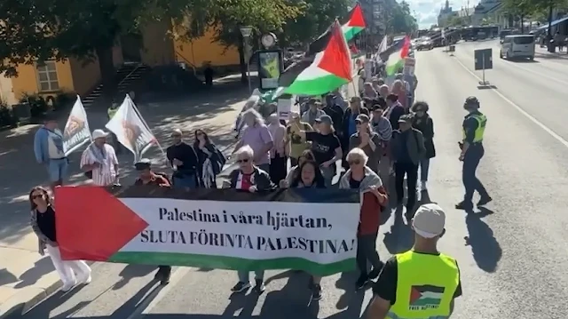 İsveç'te terör devleti İsrail protesto edildi