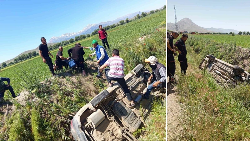 Kahramanmaraş’ta otomobil kanala uçtu: 4 yaralı