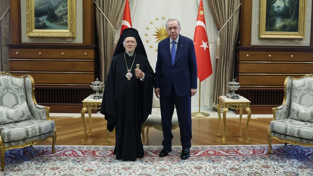 Başkan Erdoğan Fener Rum Patriği Bartholomeos’u kabul etti