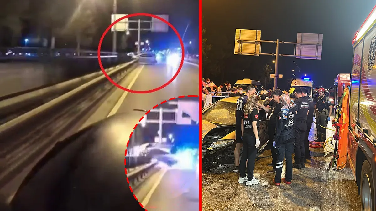 Bursa’da feci kaza! Bariyerlere çarpan otomobil taklalar attı: O anlar kameraya yansıdı!
