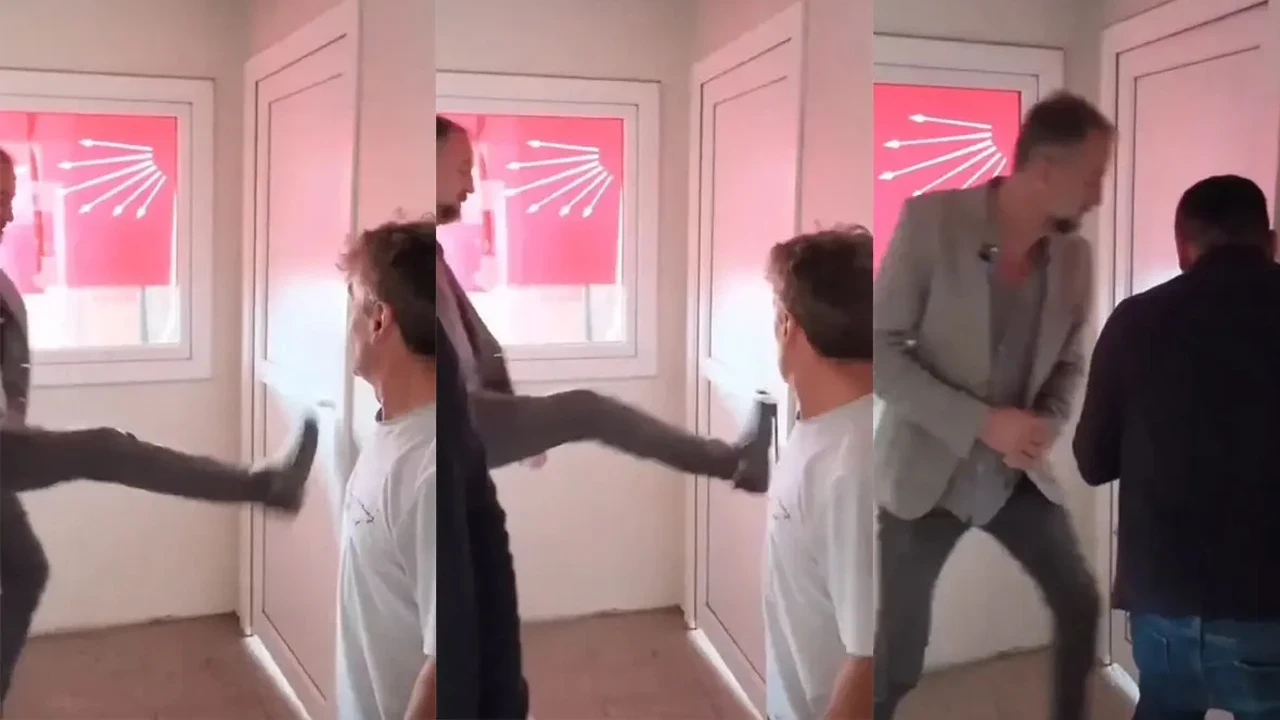 Kapıyı tekmeleyerek açtı, posterleri indirdi! CHP il binasına böyle girdi, olaylı görev değişimi