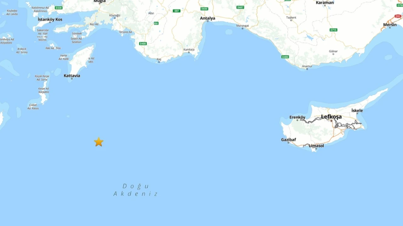 Antalya'da Kaş açıklarında 4.0 büyüklüğünde deprem
