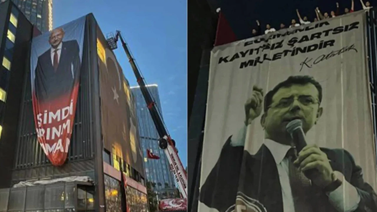 CHP İstanbul İl Başkanlığı'nda pankart krizi! Polis binaya girdi, gece boyu gerginlik düşmedi