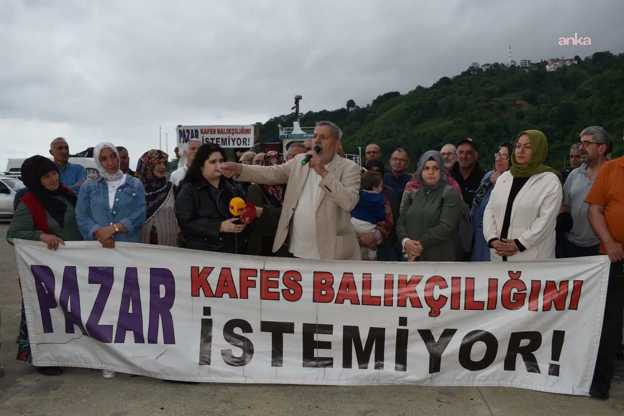 Pazarlı balıkçılar kafes balıkçılığı projesini protesto etti