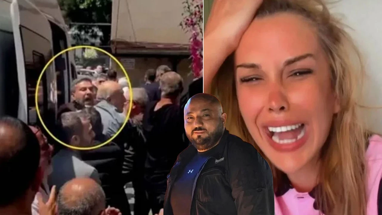 Can Polat'ın cenazesinde ortalık fena karıştı! Engin Polat'a saldırı görüntüleri ortaya çıktı