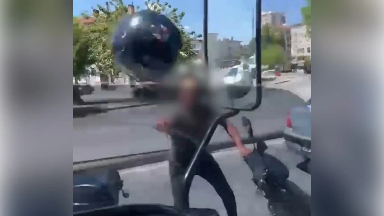 Tartıştığı sürücüye kask fırlattı, 405 bin lira ceza yedi