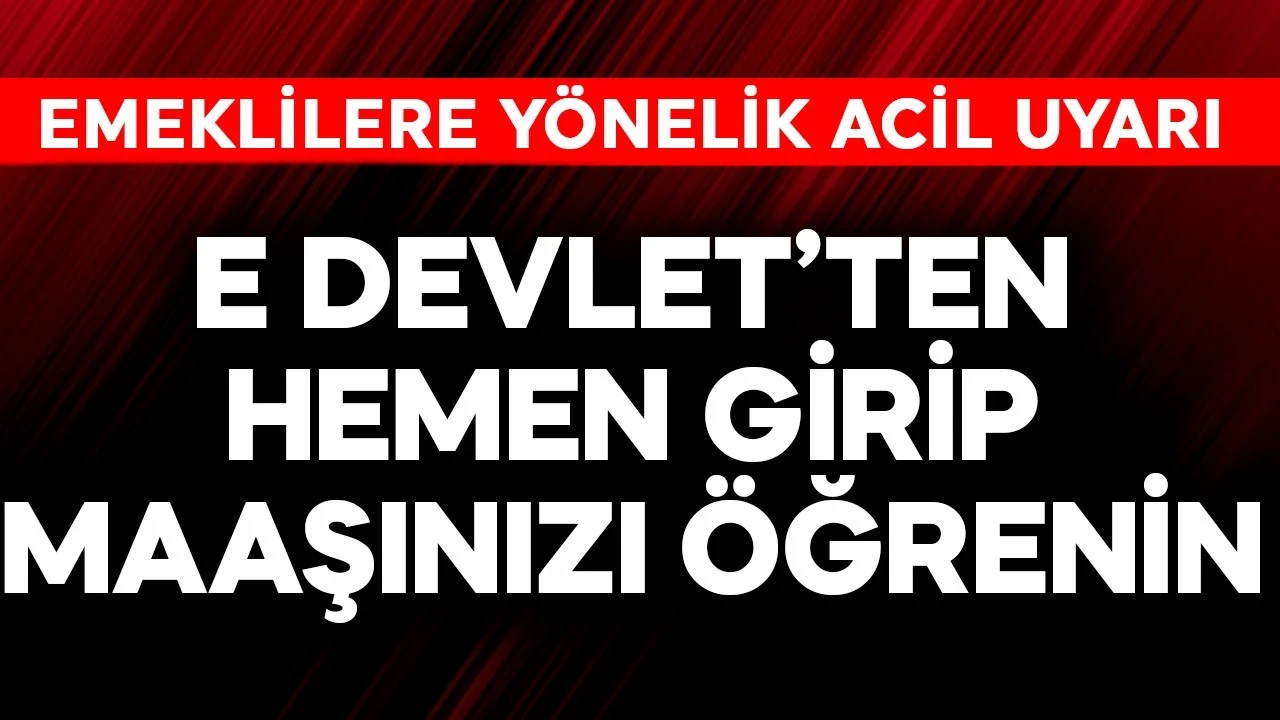 Emeklilere acil uyarı! E-Devlet'ten hemen girip maaşınızı öğrenin