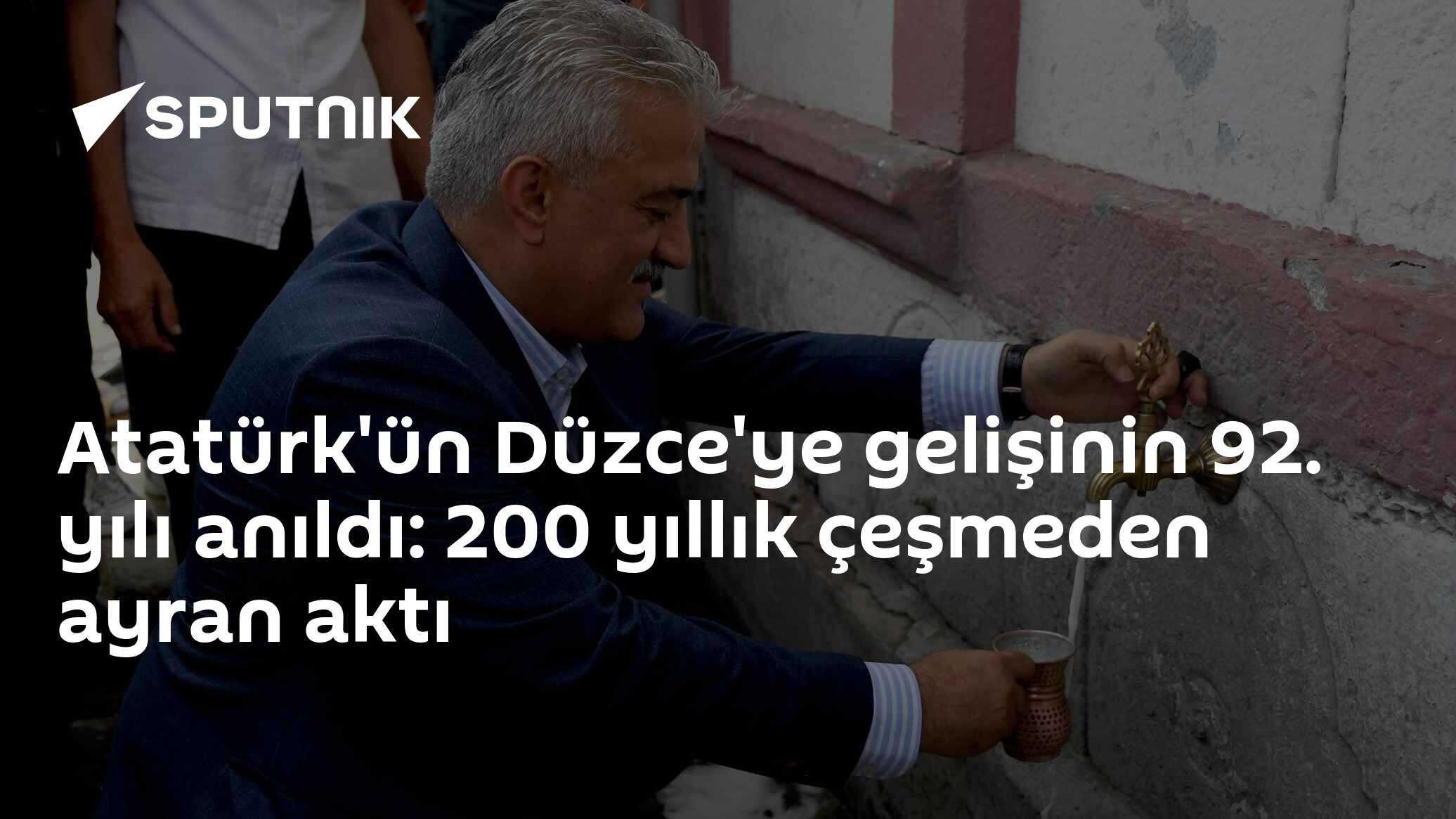 Atatürk'ün Düzce'ye gelişinin 92. yılı anıldı: 200 yıllık çeşmeden ayran aktı