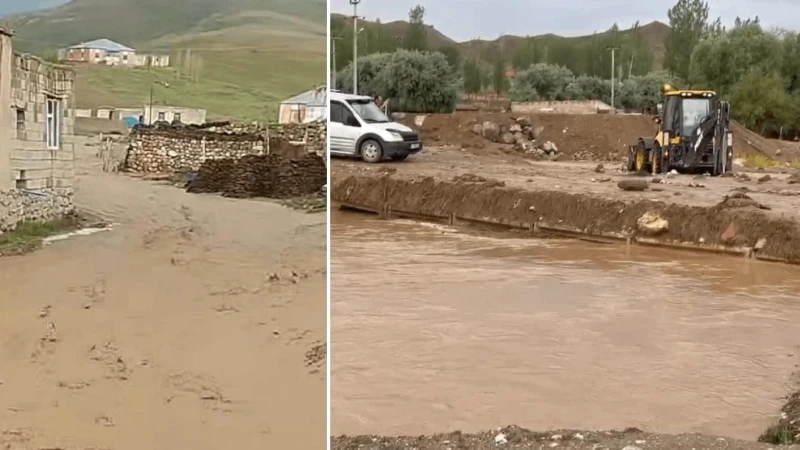 Başkale’de sağanak sonucu sel meydana geldi