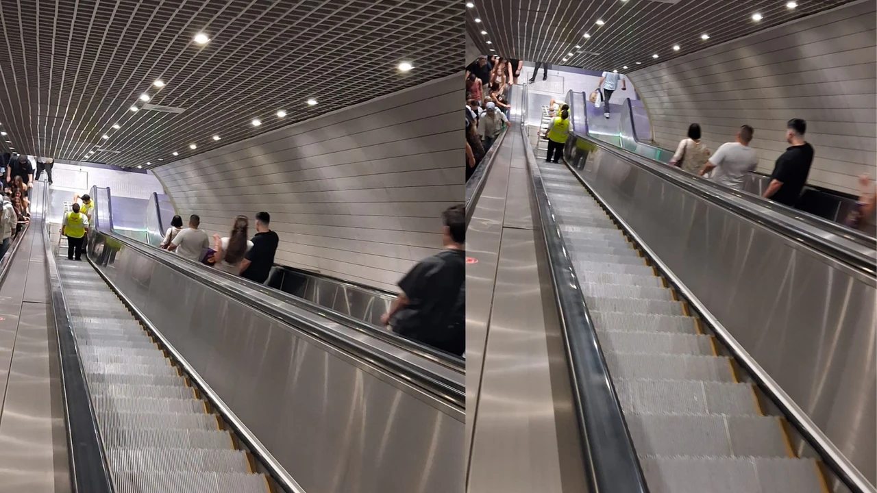 Gayrettepe Metro İstasyonu'nda çalışmayan yürüyen merdivenler tepki çekti