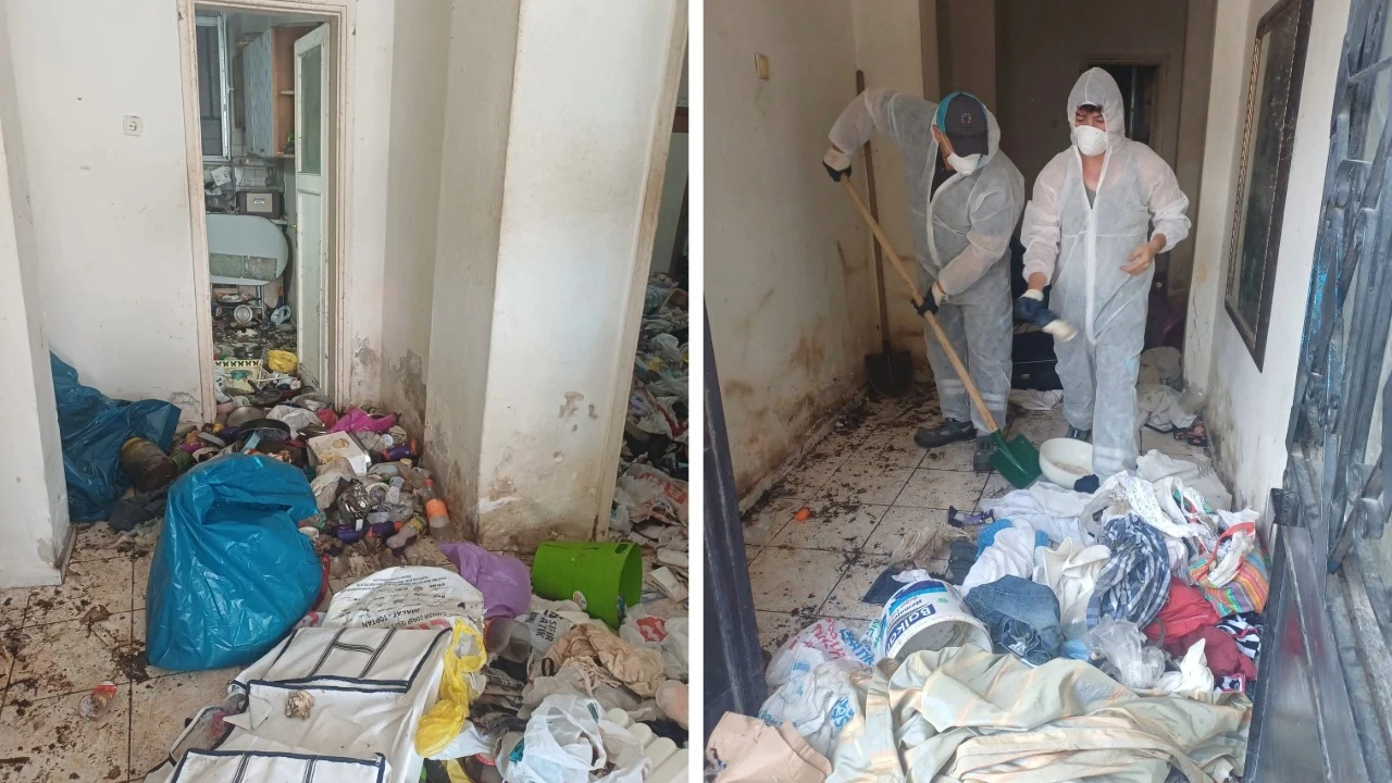 Çöp evden 5 kamyon atık çıktı