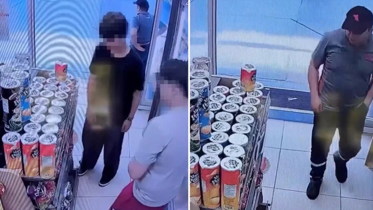 Bunlar nasıl çocuk... Akaryakıt istasyonunda tehlikeli anlar!