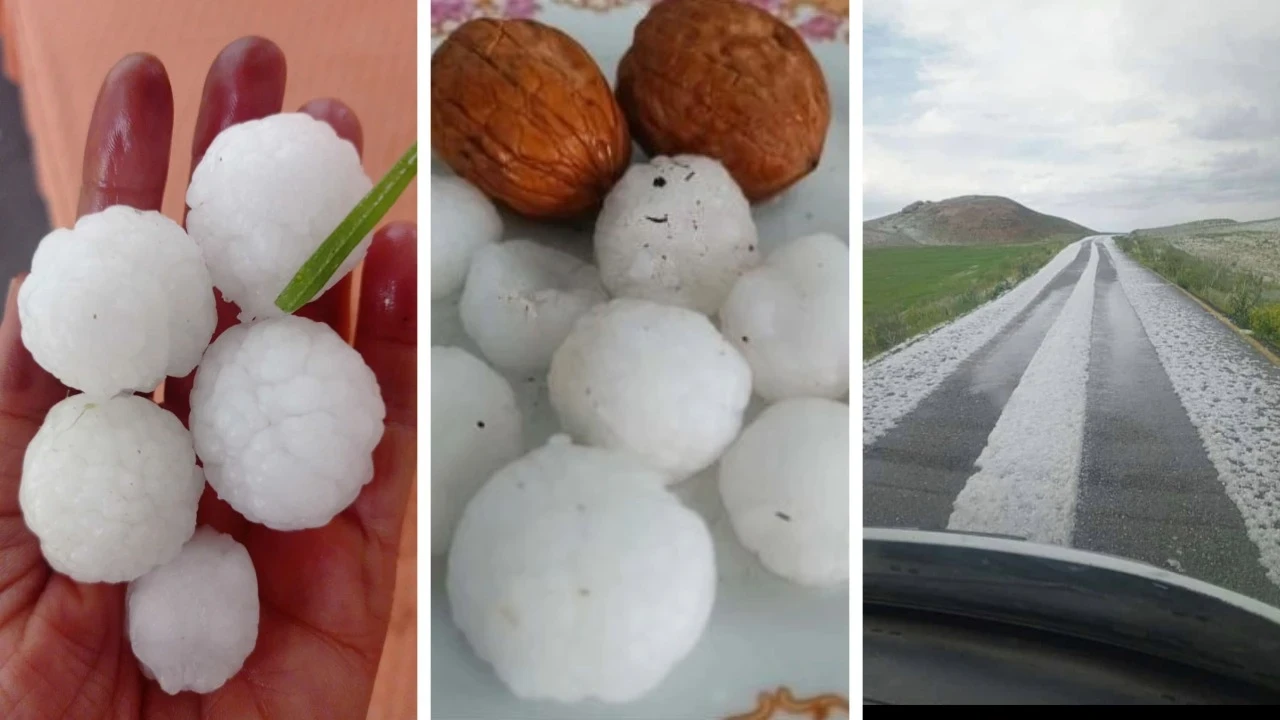Van'da ceviz büyüklüğünde dolu yağdı