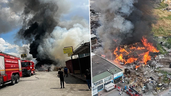Kayseri’de hurdalıkta yangın: Ekipler müdahale ediyor
