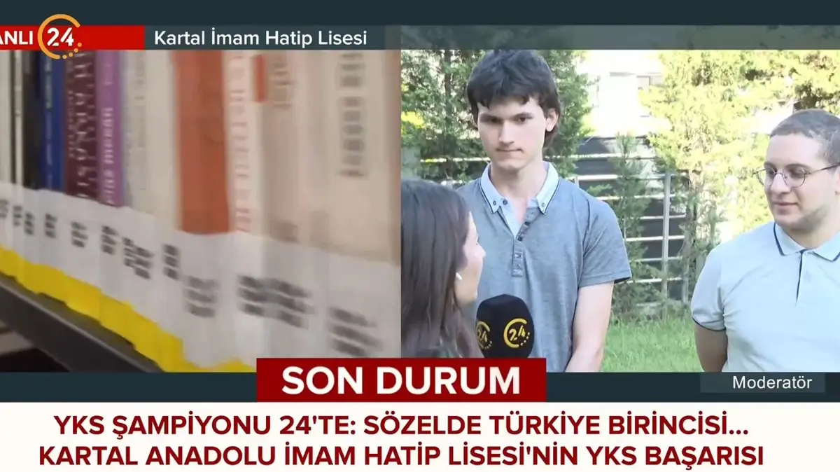 Kartal Anadolu İmam Hatip'ten çifte gurur! YKS şampiyonları 24 TV'ye konuştu