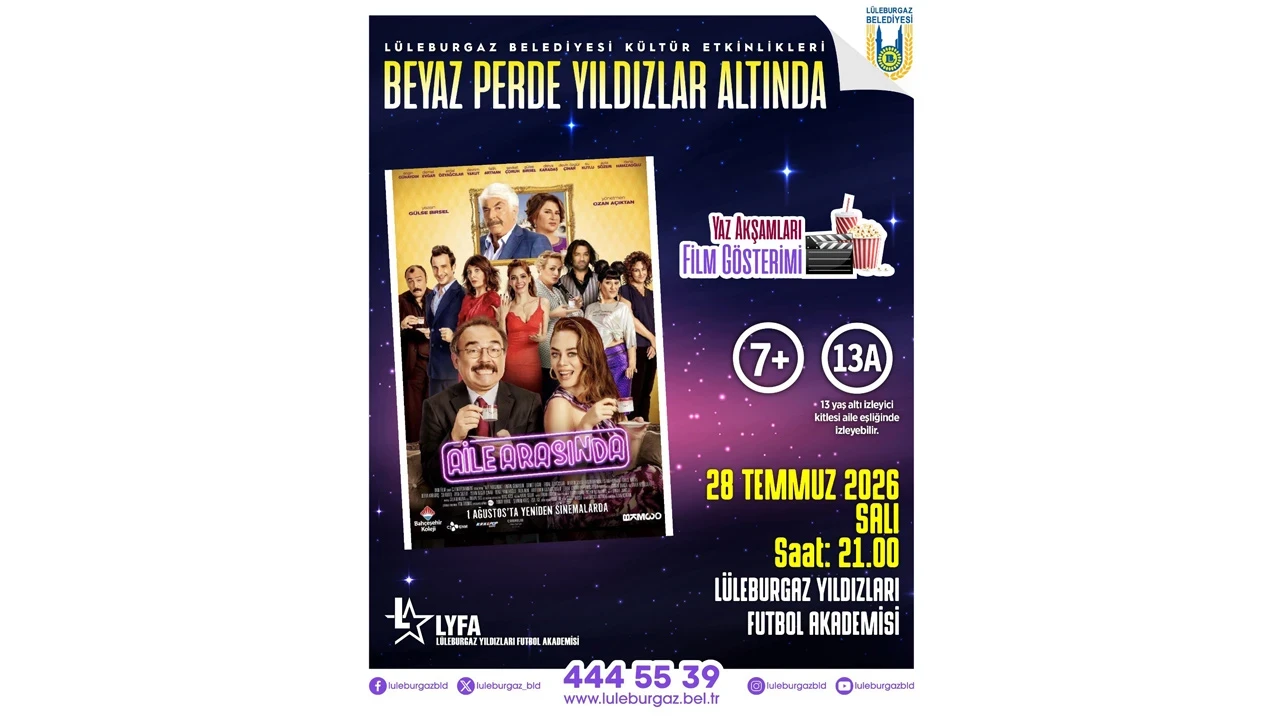 Lüleburgaz’da Beyaz Perde Yıldızlar Altında başlıyor!