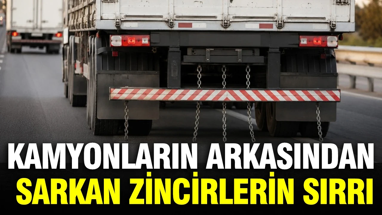 Kamyonların arkasından sarkan zincirlerin sırrı çözüldü