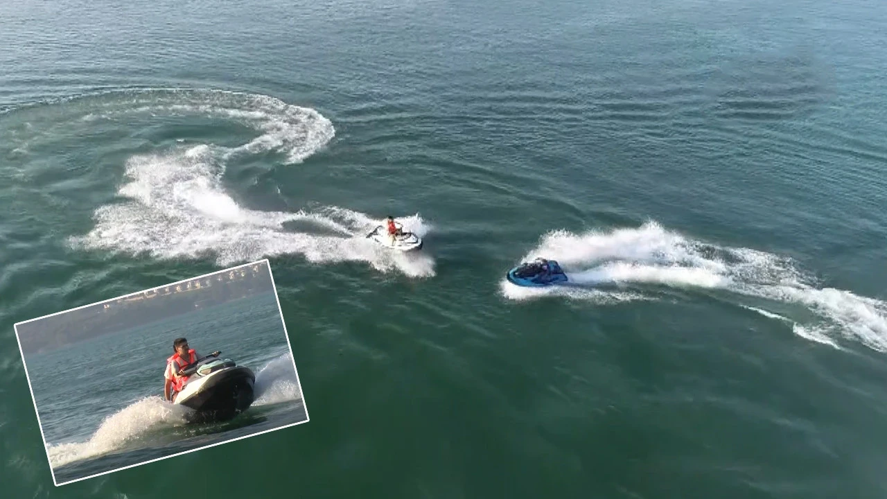 Bodrum değil Adana: Seyhan Baraj Gölü’nde jet ski çılgınlığı