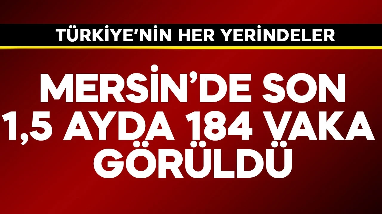 Mersin'de son 1,5 ayda 184 vaka görüldü! Türkiye'nin her yerindeler