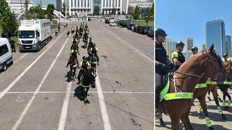 NATO Zirvesi öncesi atlı polislerden devriye görevi