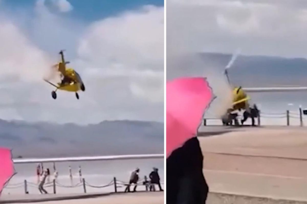 Hava aracı turistlerin üzerine düştü