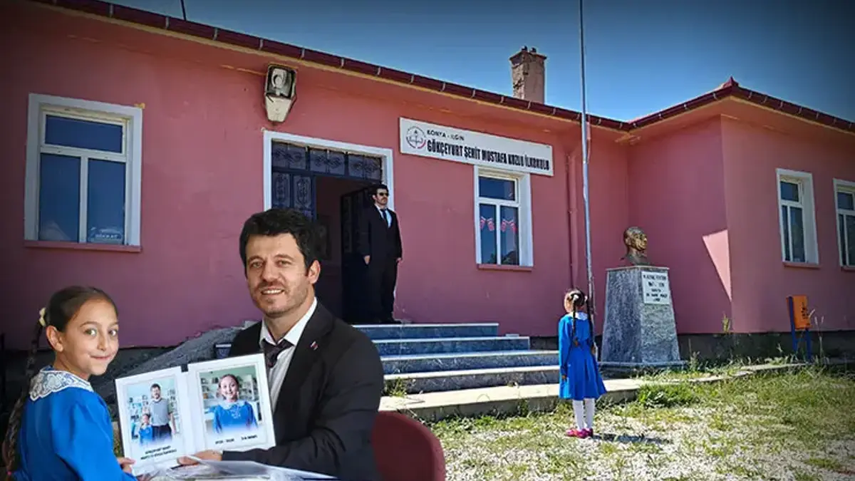Film gibi karne günü! 1 öğretmen ve 1 öğrencili okulda duygusal veda