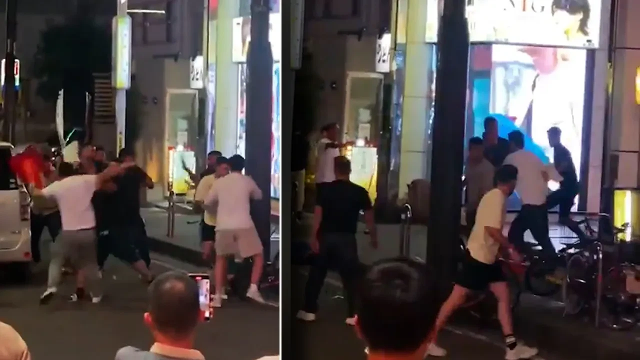 Karslı ve Ordulu iki aile Japonya sokaklarını karıştırdı! Japonlar sopalı kavgayı gülerek izledi: İşte o anlar