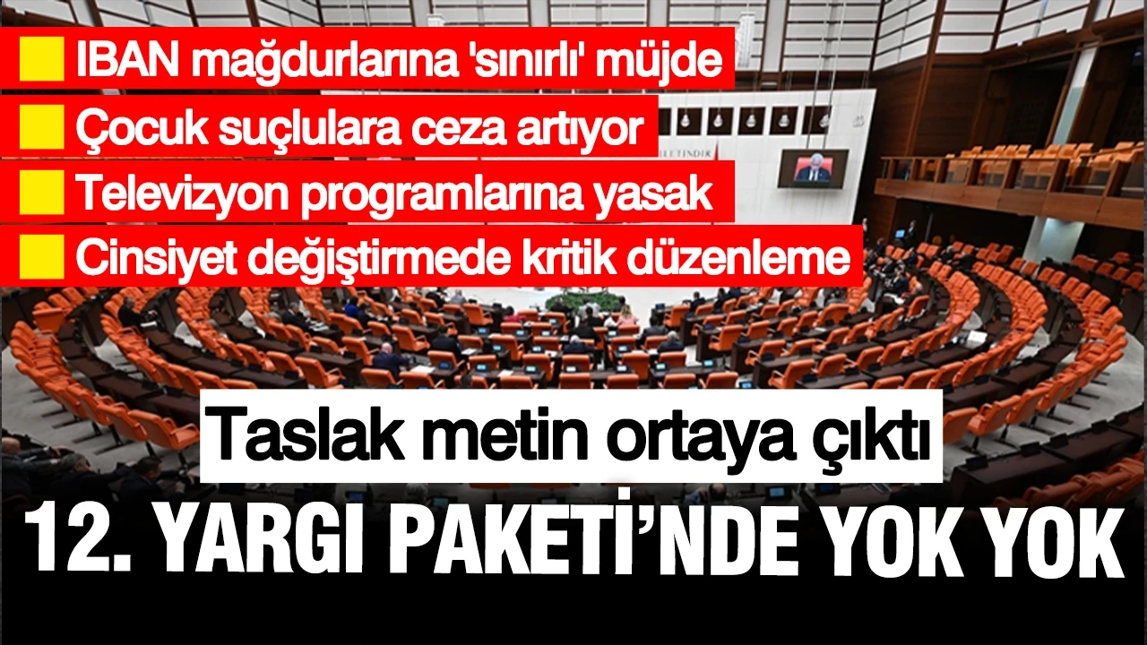 12. yargı paketinde yok yok: Cinsiyet değiştirme, IBAN mağdurları, çocuk suçluya ceza...