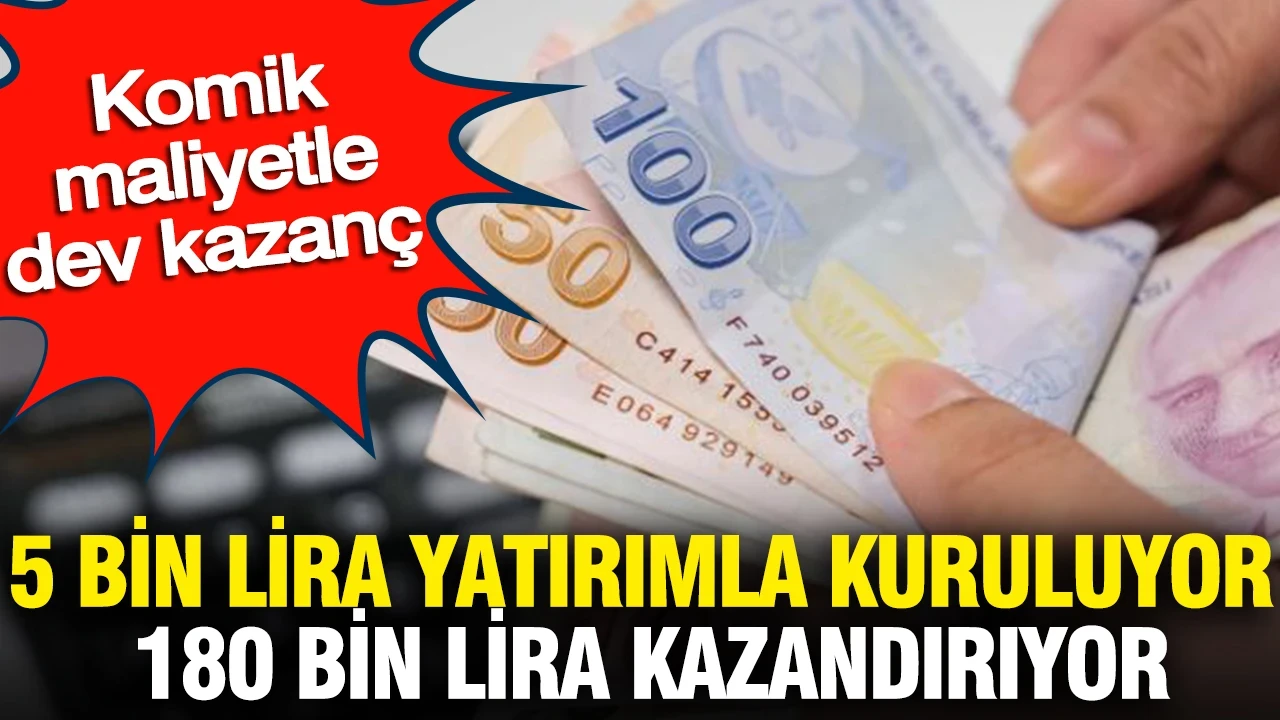 5 bin lira yatırımla kuruluyor 180 bin lira kazandırıyor: Komik maliyetle dev kazanç