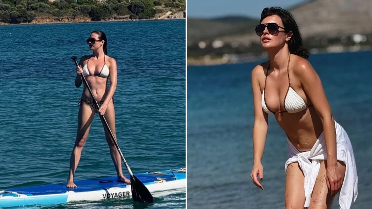 Melis Sezen'den peş peşe nefes kesen pozlar! Kumsala sere serpe uzandı...