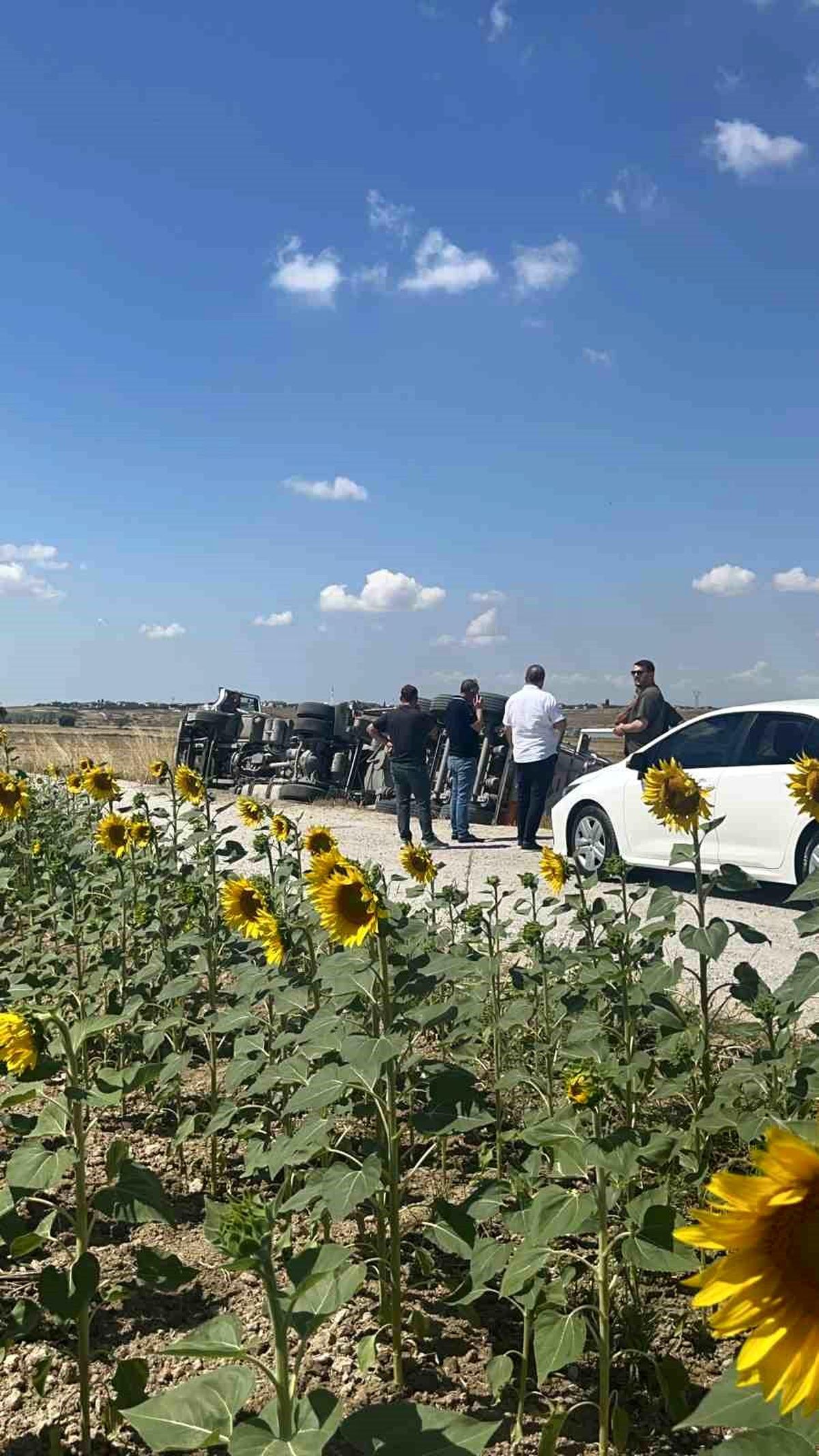 Tekirdağ'da devrilen tırın sürücüsü yaralandı