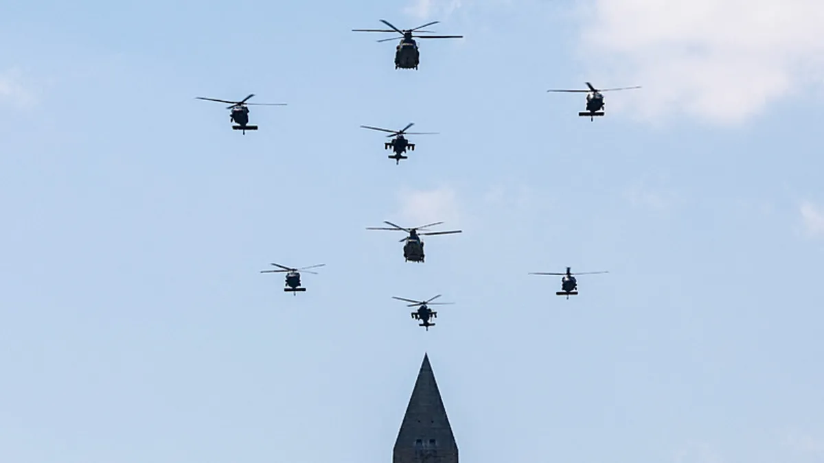 Washington’da çimlik alana acil iniş: Askeri helikopter alarma geçirdi