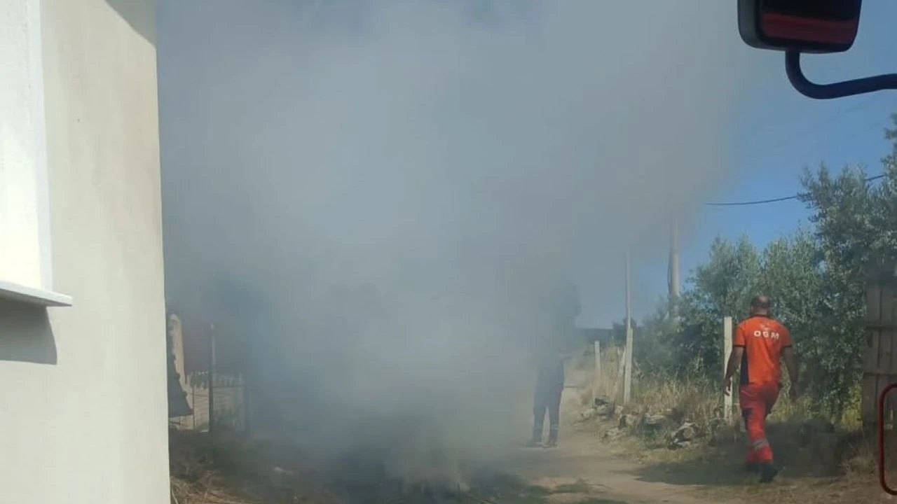 Orman ve evleri tehdit eden anız yangını söndürüldü