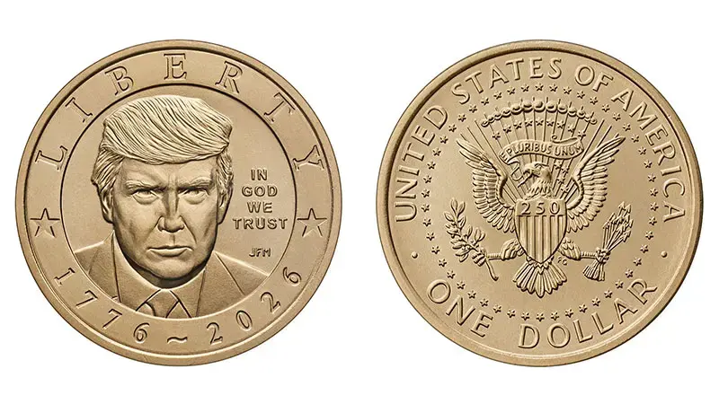 ABD'nin bağımsızlığının 250'nci yılına özel üzerinde Trump'ın yer aldığı altın para basılacak