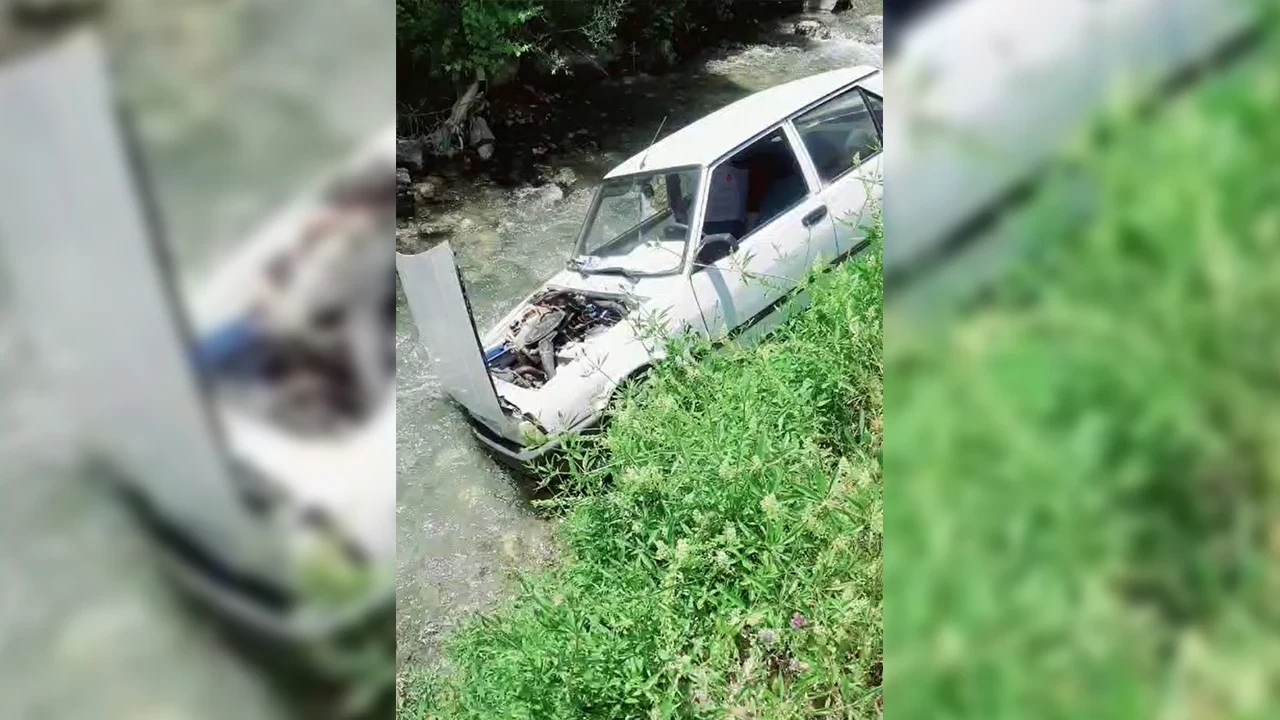 Kayseri’de otomobil uçuruma yuvarlandı