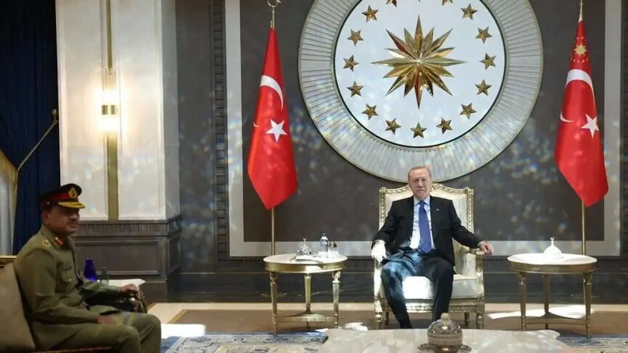 Cumhurbaşkanı Erdoğan, Pakistan Kara Kuvvetleri Komutanı Mareşal Asim Munir’i kabul etti