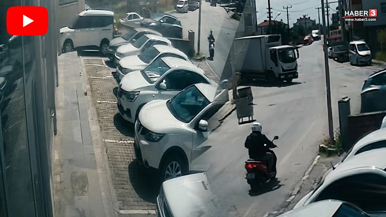 Yokuş aşağı kayan çöp konteyneri caddeyi birbirine kattı