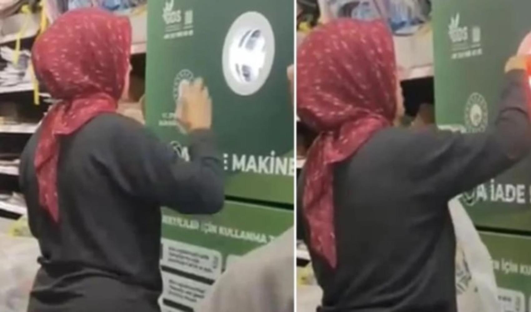 Bolu’da depozito iade makinesi kuyruğunda T.C. numarası tartışması kamerada